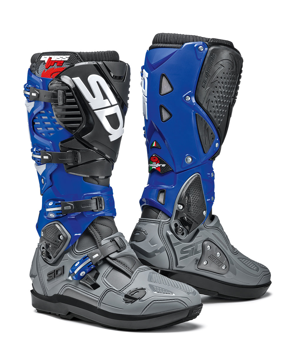 Sidi crosslaarzen 3 SRS - Grijs-blauw-zwart