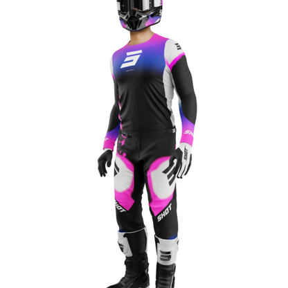 Shot MX Cross Broek Volwassen Aerolite Astral Blauw / Roze 2025 Collectie