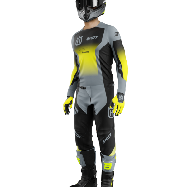 Maillot MX Cross Shot Adulte Aerolite Husqvarna Noir / Gris Collection 2025