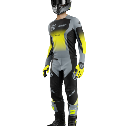 Maillot MX Cross Shot Adulte Aerolite Husqvarna Noir / Gris Collection 2025