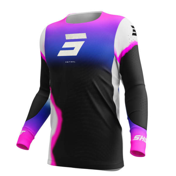 Shot MX Cross Shirt Volwassen Aerolite Astral Blauw / Roze 2025 Collectie