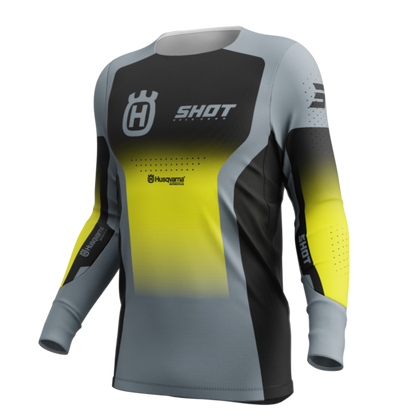 Shot MX Cross Shirt Volwassen Aerolite Husqvarna Zwart / Grijs 2025 Collectie