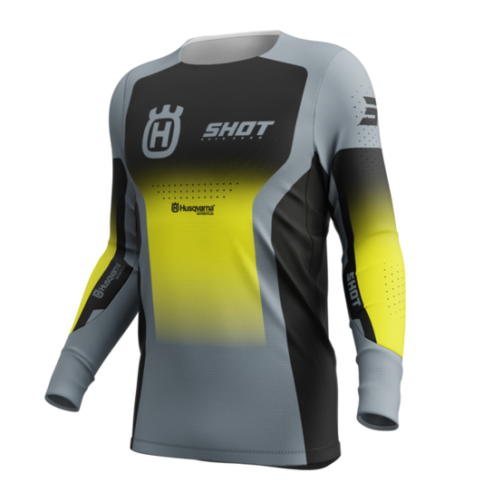 Shot MX Cross Shirt Volwassen Aerolite Husqvarna Zwart / Grijs 2025 Collectie