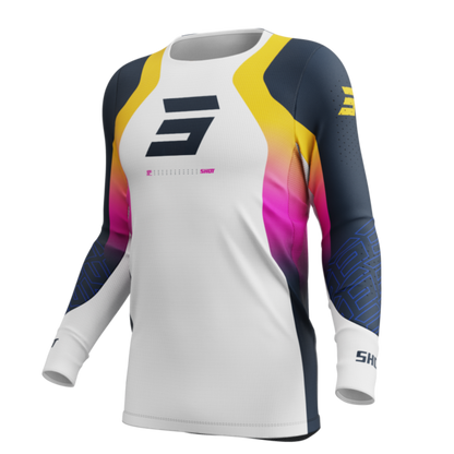 Maillot Shot MX Cross Adulte Aerolite Ultra Bleu / Orange / Rose Collection 2025