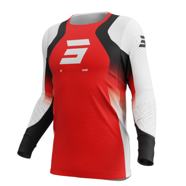 Shot MX Cross Shirt Volwassen Aerolite Ultra Rood 2025 Collectie