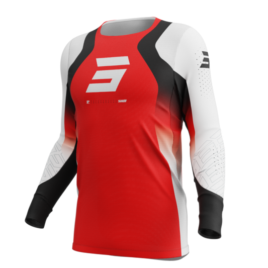 Shot MX Cross Shirt Volwassen Aerolite Ultra Rood 2025 Collectie