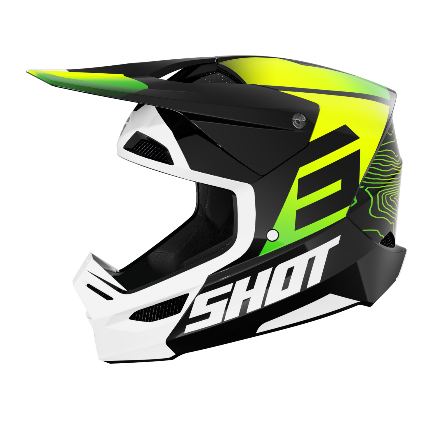 Casque MX Cross Shot Enfant Furious Kid Apex Jaune Fluo Collection 2025