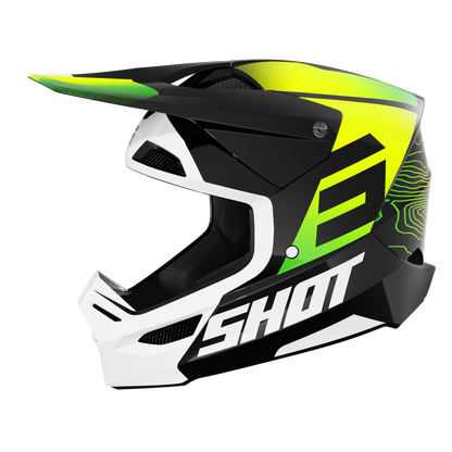 Casque MX Cross Shot Enfant Furious Kid Apex Jaune Fluo Collection 2025