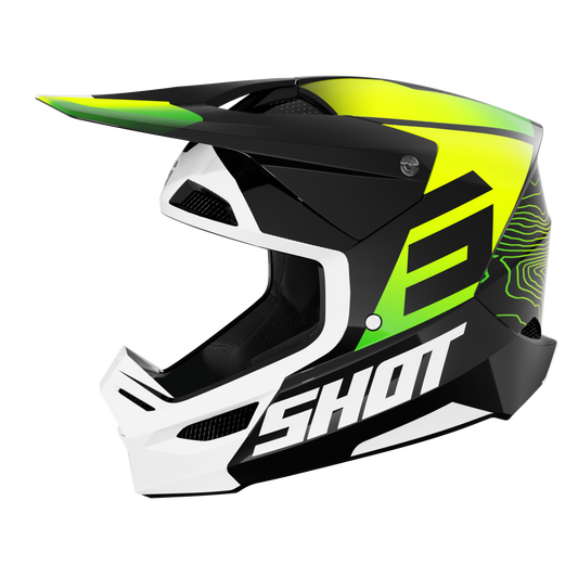 Shot MX Crosshelm Kinderen Furious Kid Apex Fluor Geel 2025 Collectie