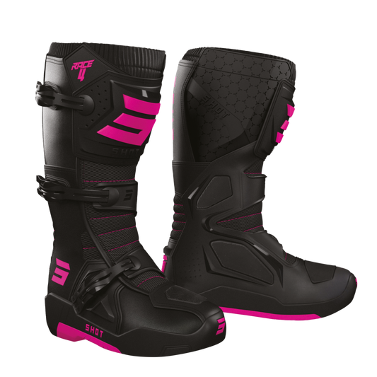 Bottes MX Cross Shot Race 4 Adulte Noir/Rose Collection 2025