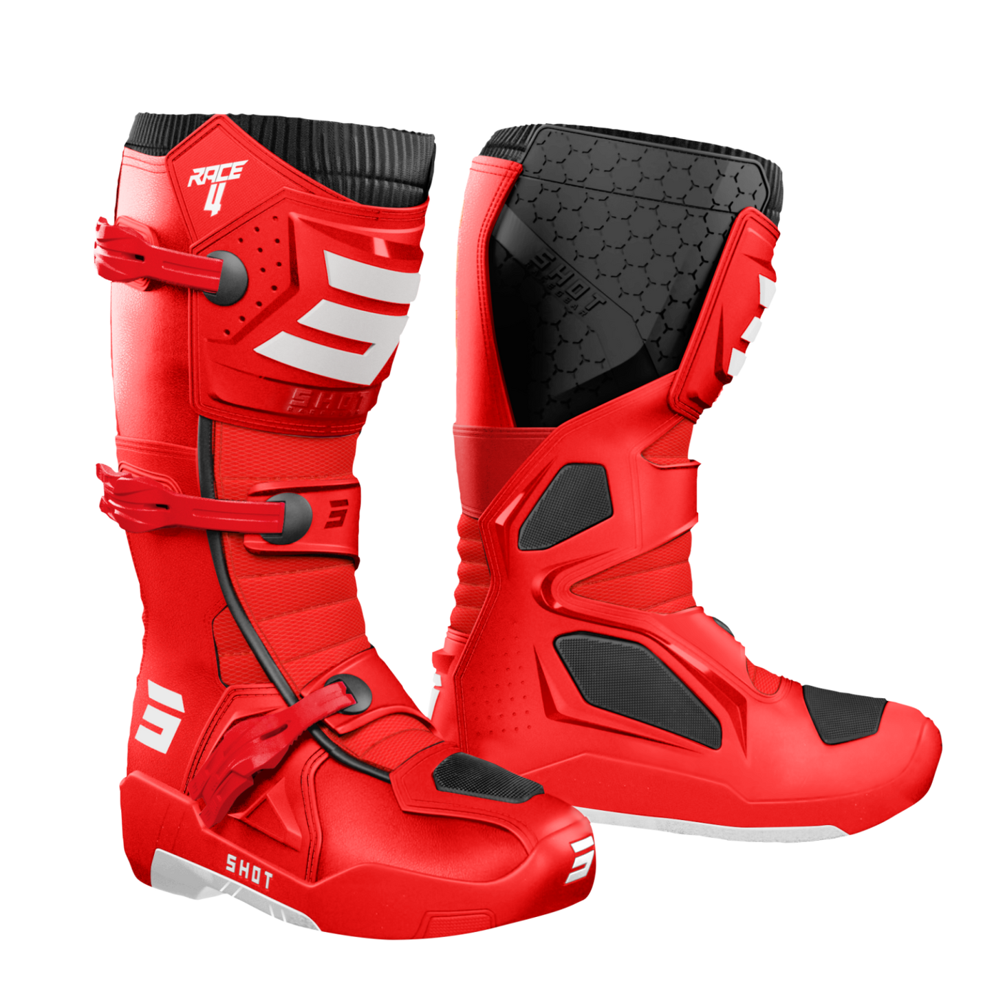 Bottes MX Cross Shot Adulte Race 4 Rouge Collection 2025