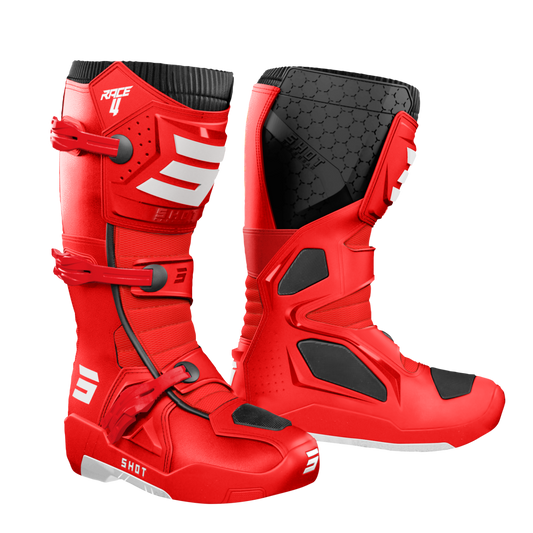 Bottes MX Cross Shot Adulte Race 4 Rouge Collection 2025