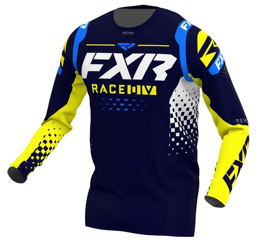 FXR Revo MX Jersey Donker blauw/Wit/Geel OUTLET