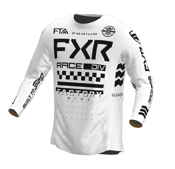 FXR Podium Gladiator MX Jersey Wit OUTLET